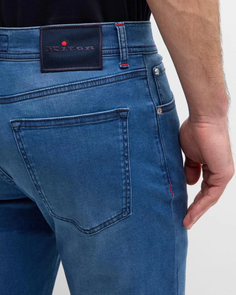 Kiton Men's Slim-Straight Light-Wash Jeans 7