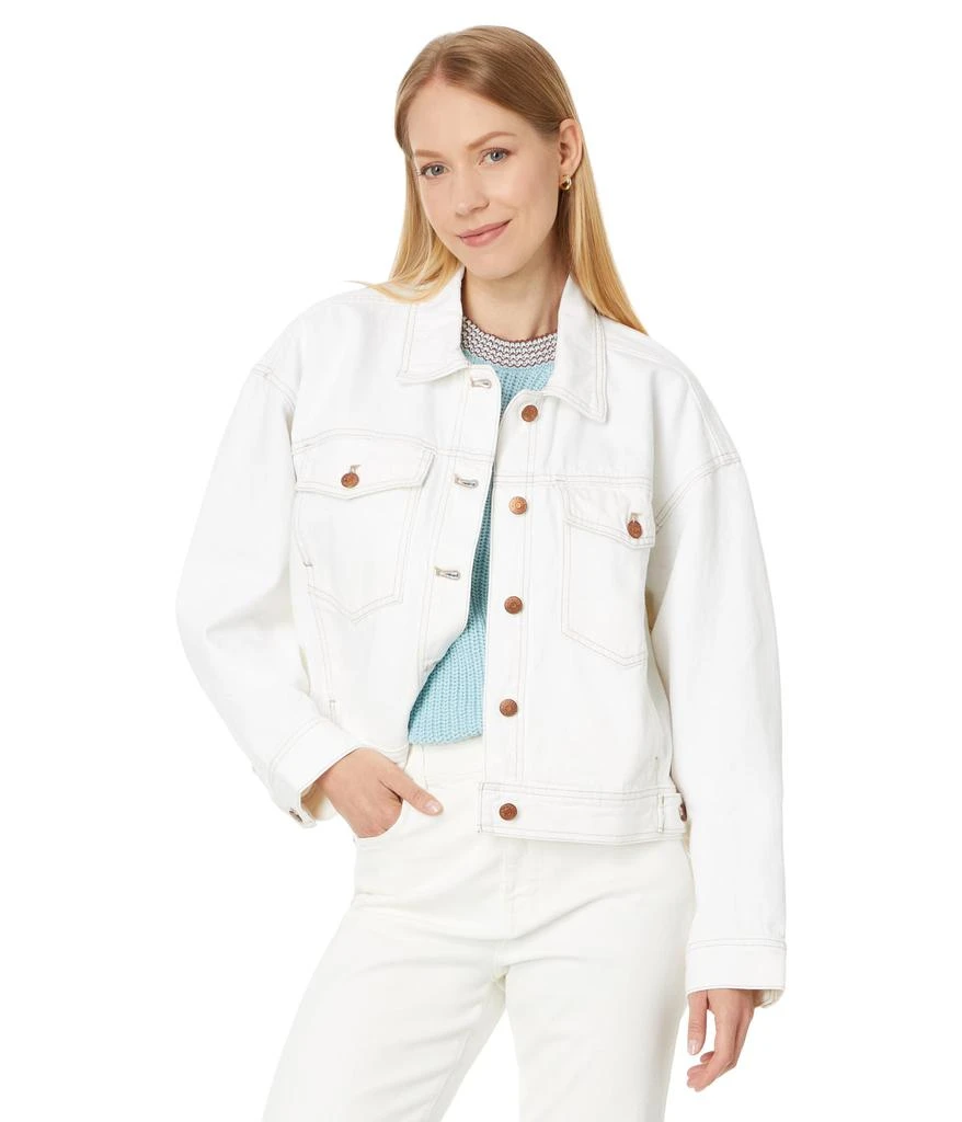 Madewell Cropped Denim Jacket in Tile White 1