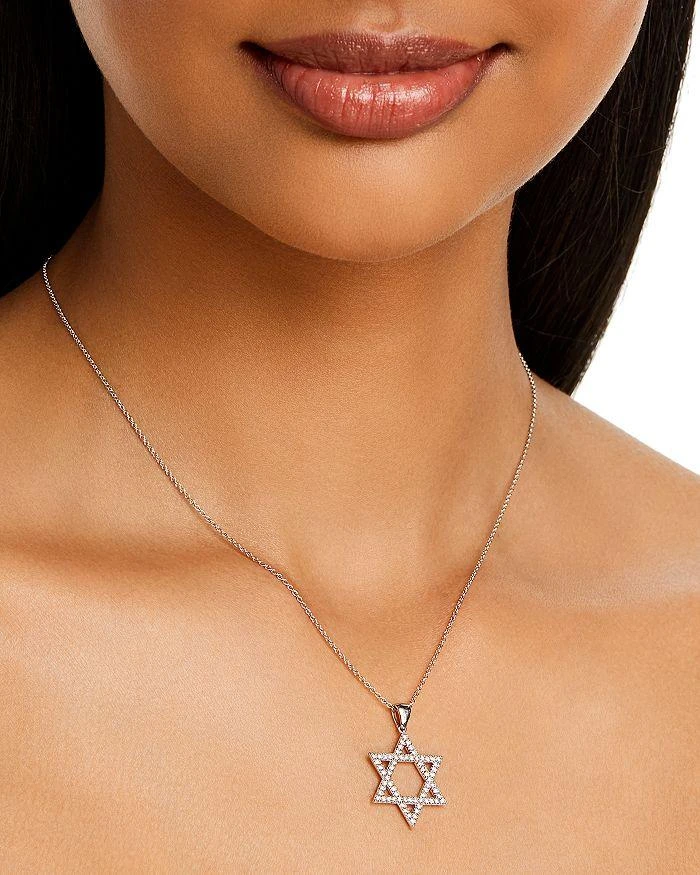 Bloomingdale's Diamond Star of David Pendant Necklace in 14K White Gold, 0.50 ct. t.w. 2