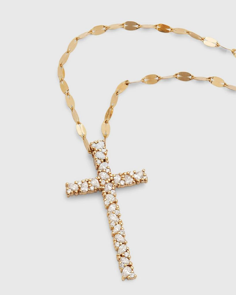 LANA 14K Yellow Gold Multi Fancies Round Larce Cross Pendant Necklace 3