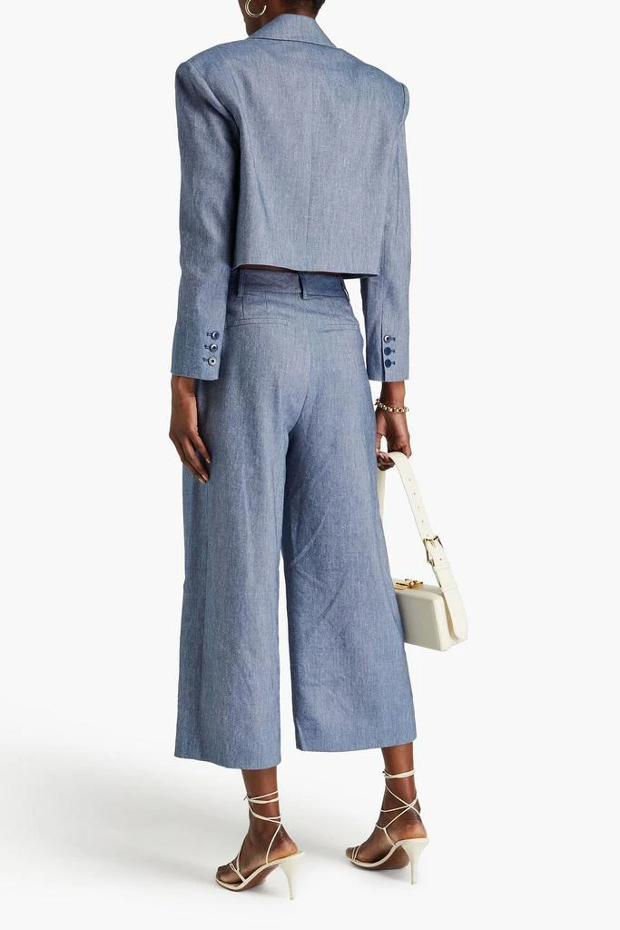 Alice + Olivia Cropped denim blazer 3
