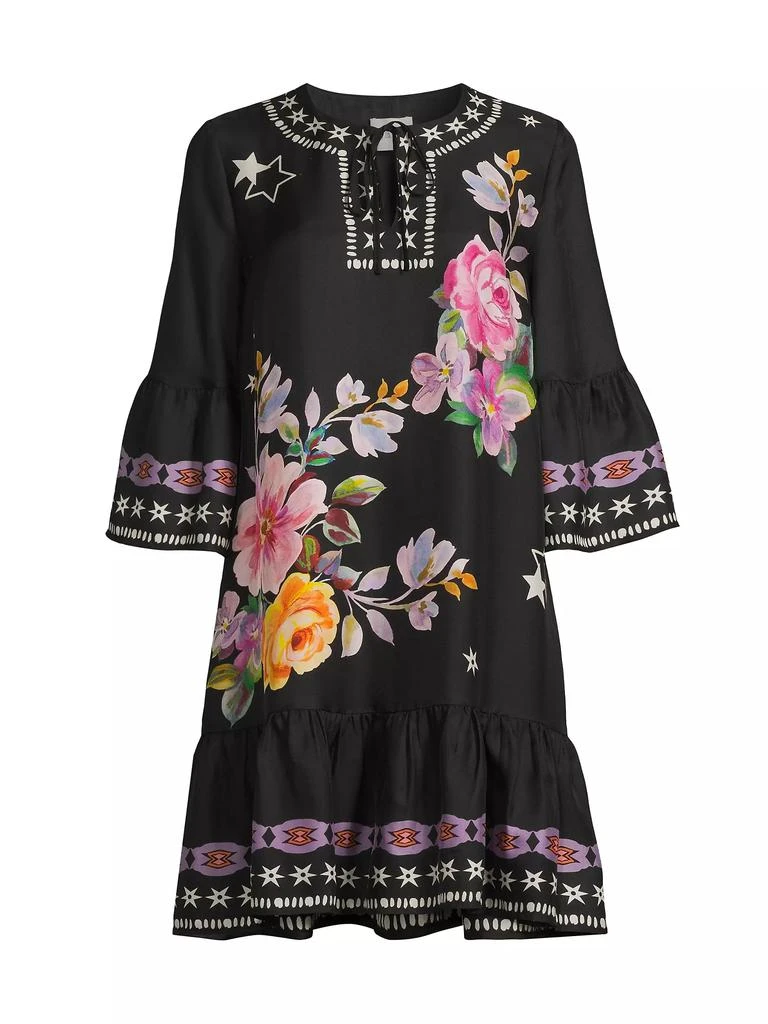Johnny Was Hailee Floral Bell-Sleeve Minidress 1