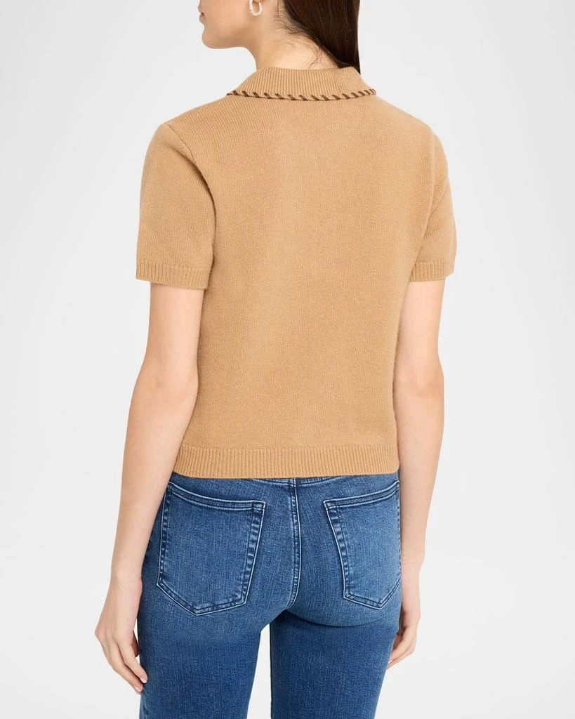 FRAME The Leather Stitch Polo Sweater 3