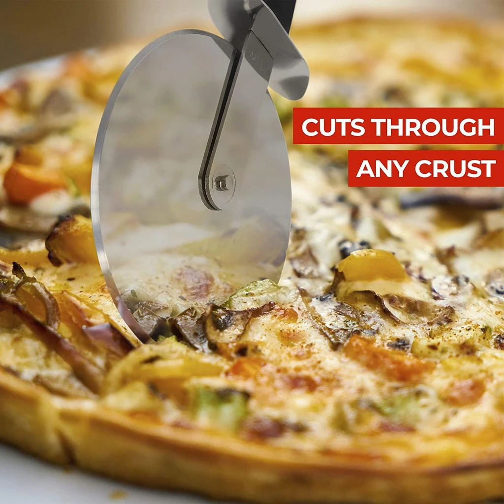 Zulay Kitchen Super Sharp Stainless Steel Pizza Cutter with Comfort Handle 3