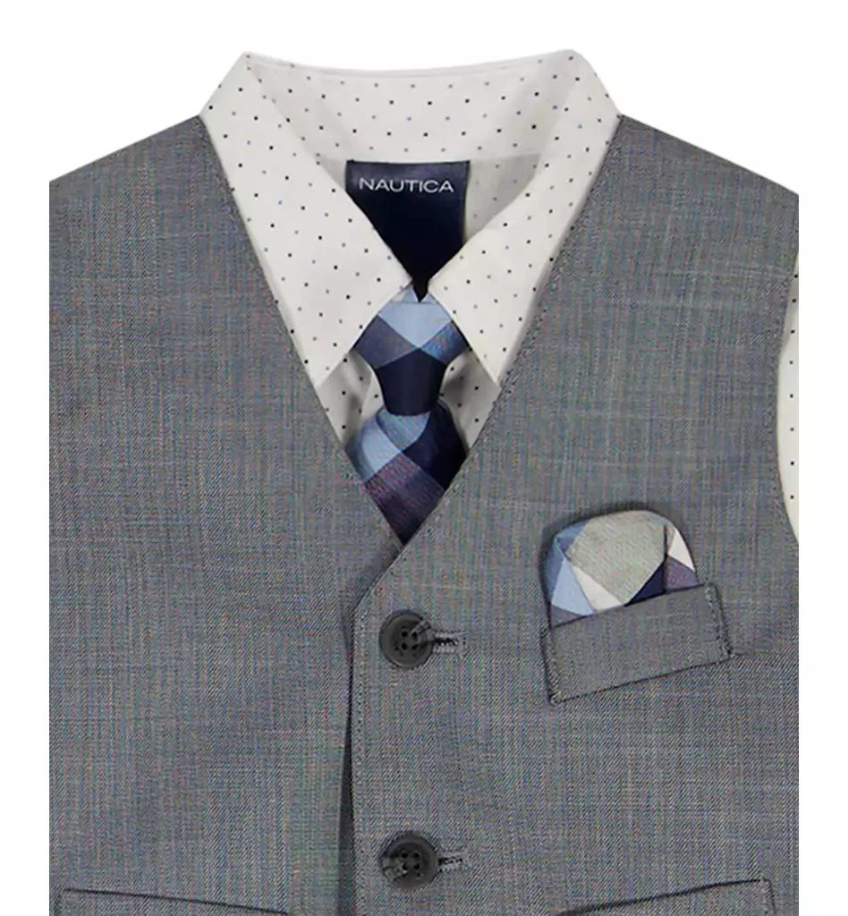 Nautica Baby Boys 4-Piece Blue Deco Sharkskin Shirt, Tie, Pant and Vest Set 3