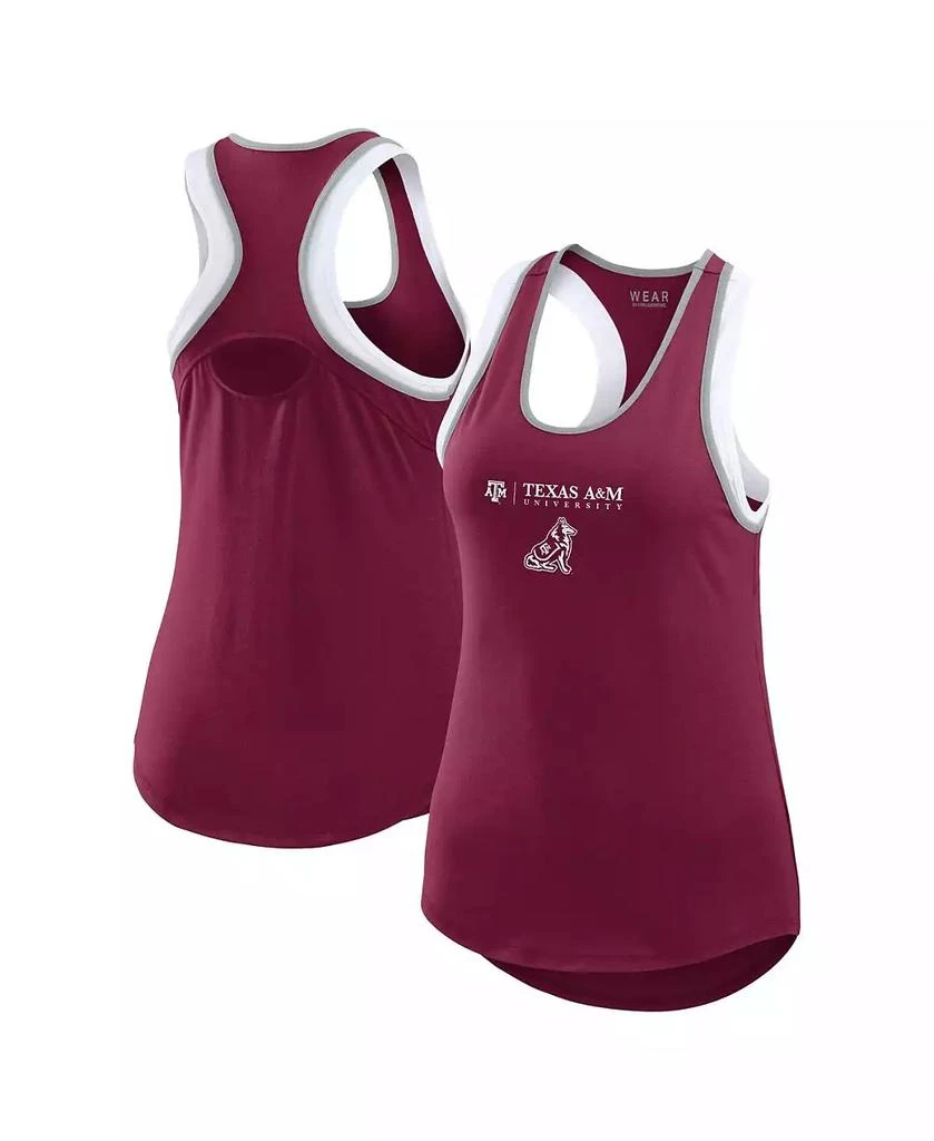 WEAR by Erin Andrews Women's Maroon Texas A M Aggies Open Hole Razorback Tank Top 1