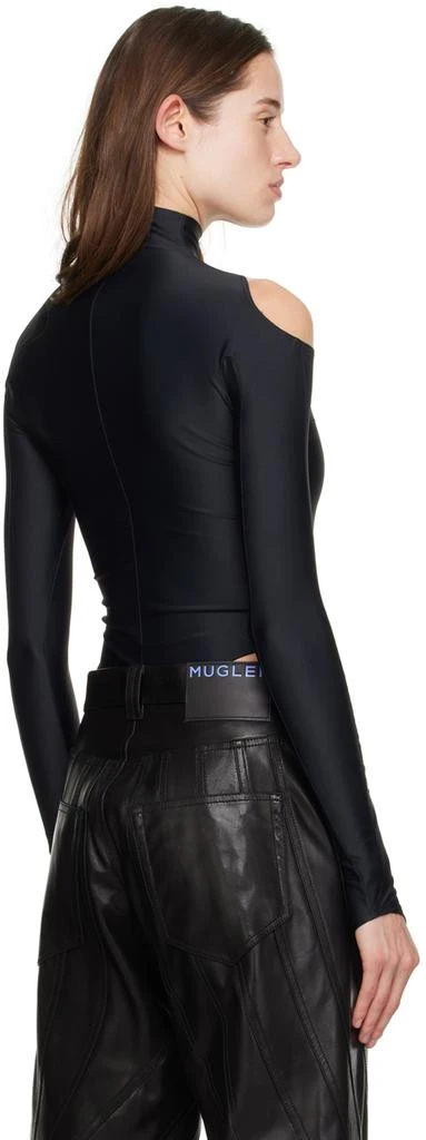 Mugler Black Wavy Bodysuit 3