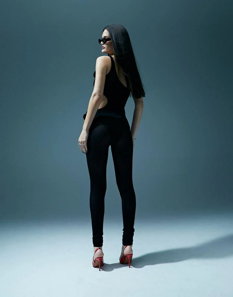 Murci Murci corsage detail cut out one shoulder jumpsuit in black 5