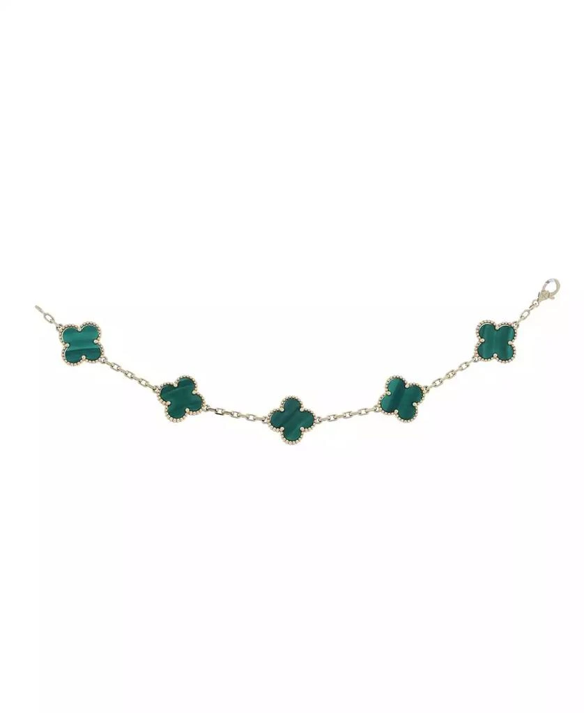 Pre-Owned Van Cleef
Arpels Vintage Alhambra 5 Motifs Bracelet 18K Gold and Malachite