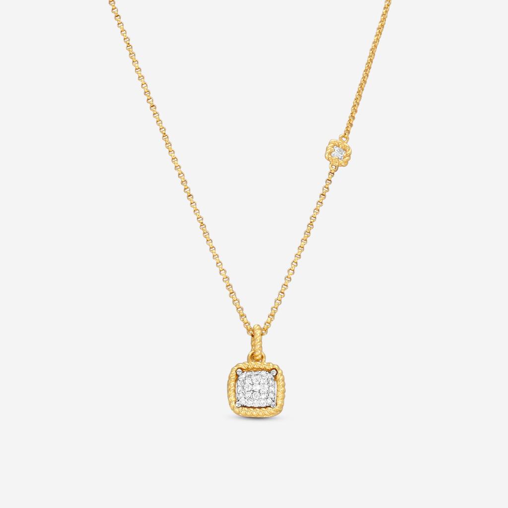Roberto Coin Roberto Coin New Barocco 18K Yellow & White Gold Diamond Pendant Necklace 7771466AJCHX