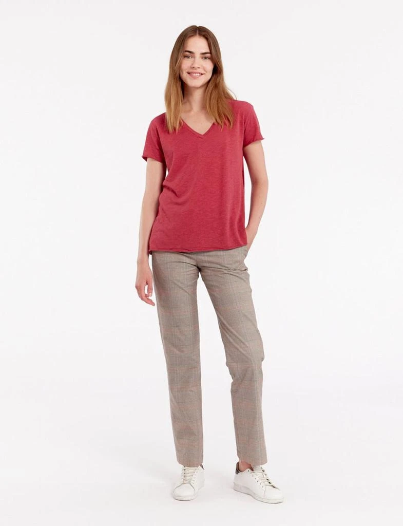 INES DE LA FRESSANGE PARIS Katalina Raspberry V-neck T-shirt 3