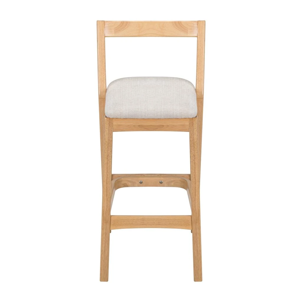 Streamdale Furniture Streamdale Rustic Rubberwood Bar Stool with Comfortable Fabric Seat 6