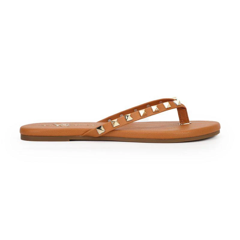 Yosi Samra Rivington Stud Flip Flop In Cognac 1