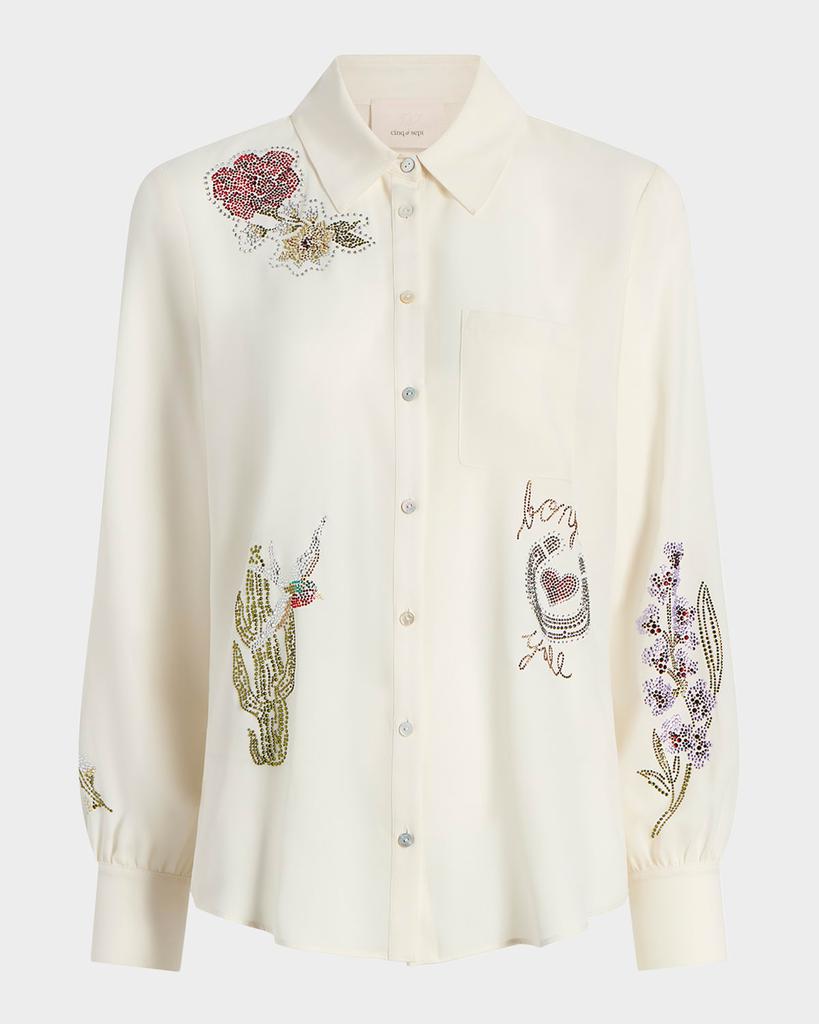 Cinq a Sept Blanche Long-Sleeve Western Amour Top