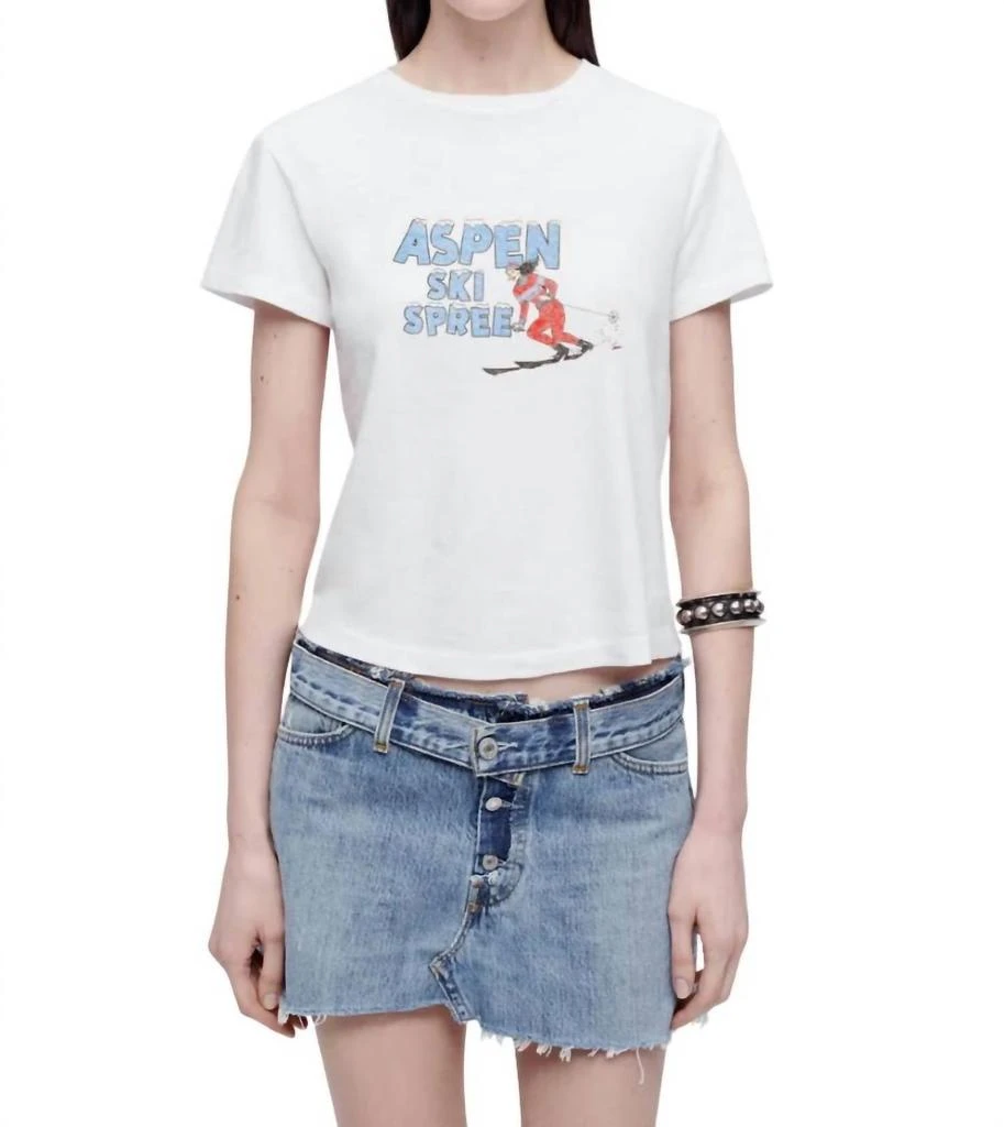 REDONE Classic Ski Spree Tee In Vintage White 1