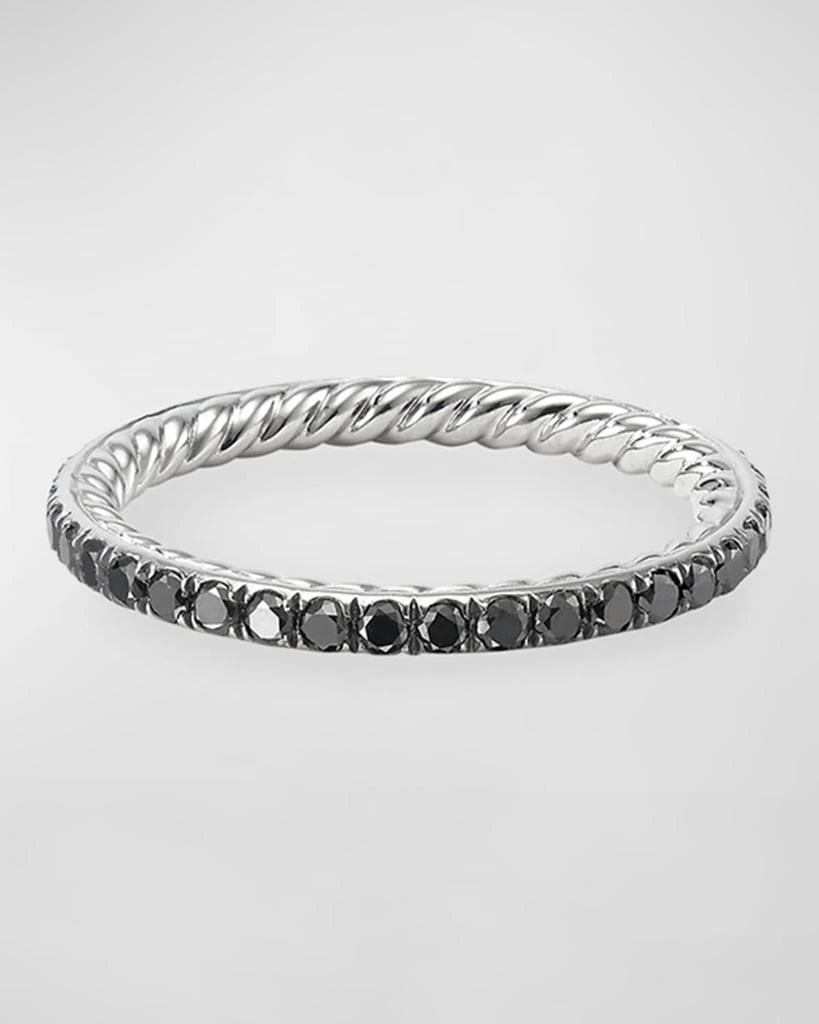 David Yurman DY Eden Band Ring with Gemstones in Platinum, 1.85mm