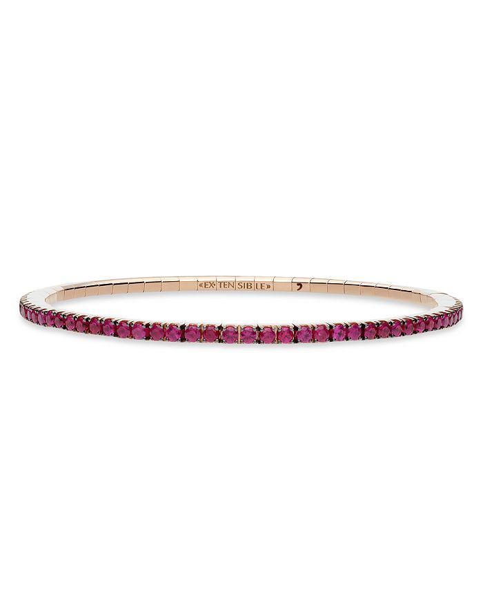 EXTENSIBLE 14K Rose Gold Ruby Stretch Tennis Bracelet