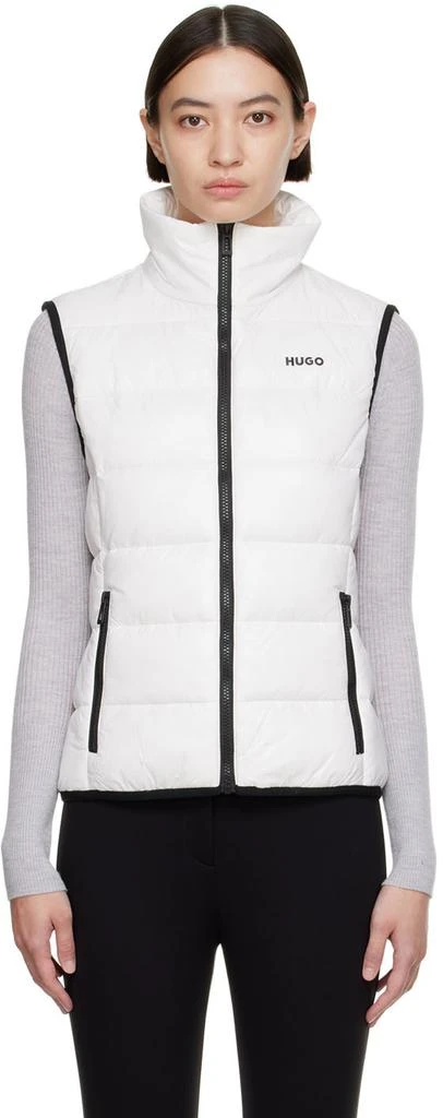 Hugo Boss White Recycled Nylon Vest 1