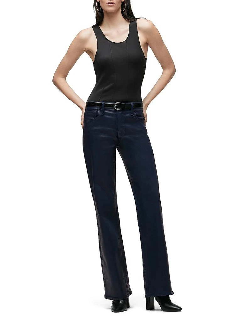 Hudson Rosie Waxed High-Rise Wide-Leg Jeans 2