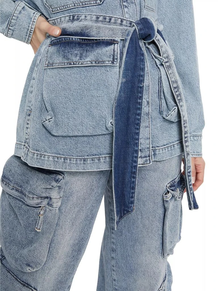 Good American Belted Cargo Denim Jacket 6