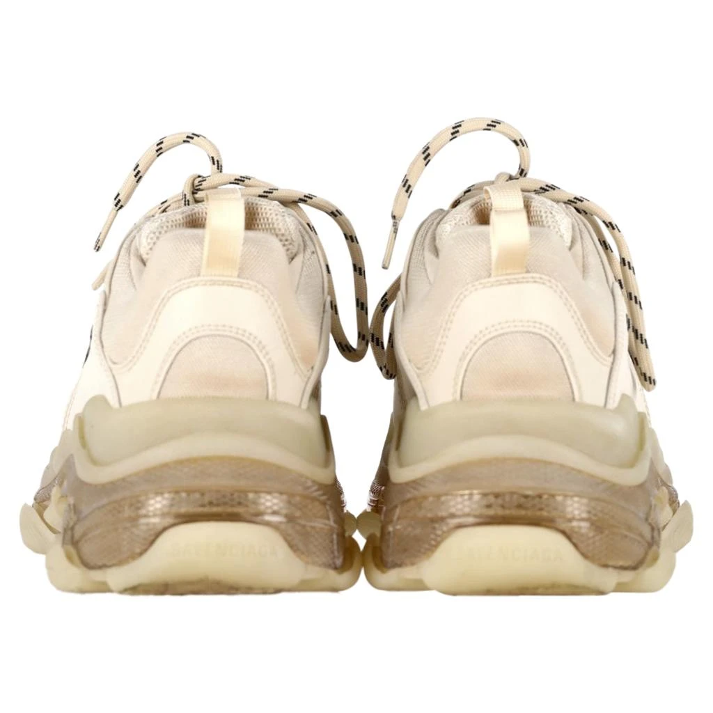 Balenciaga Triple S Clear Sole Sneakers in Off-White Polyester 6
