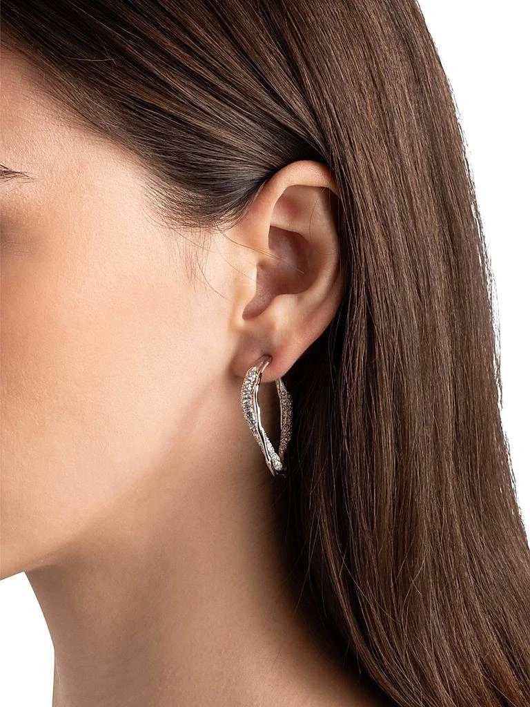 Alexis Bittar Solanales Twist 14K-Gold-Plated, Rhodium-Plated 
Glass Crystal Hoop Earrings 2