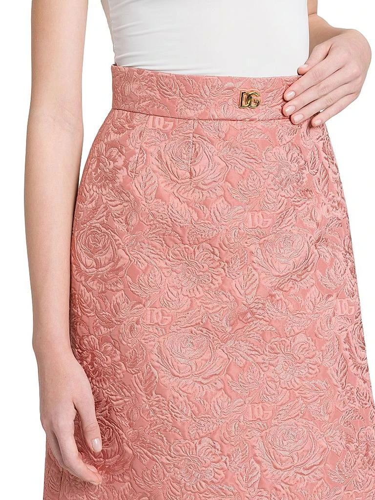 Dolce
Gabbana Floral Jacquard A-Line Midi-Skirt 6