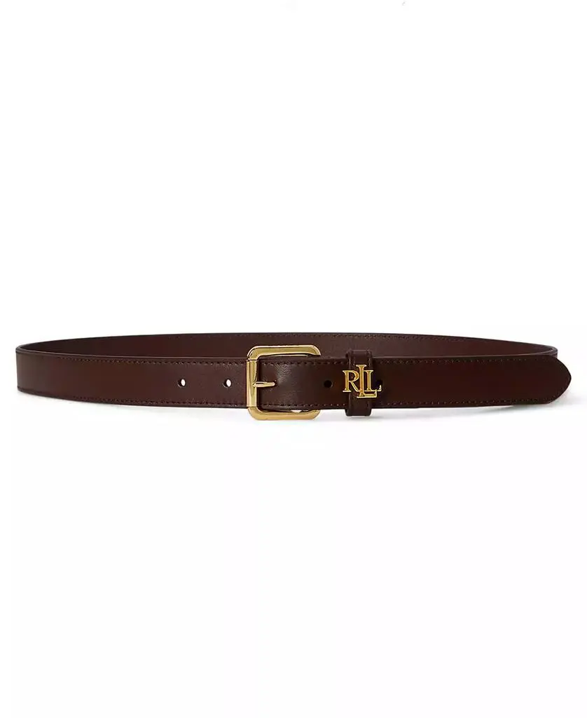 Ralph Lauren Women's Logo-Keeper Leather Skinny Belt