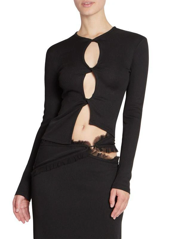 Christopher Esber Open Twist Long-Sleeve Blouse 1