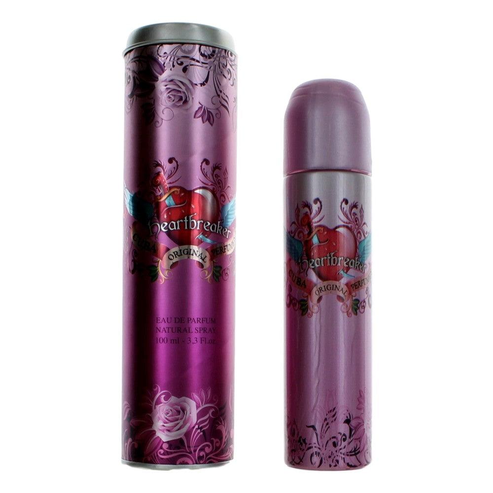 cuba 2pcs  Heartbreaker by , 3.3 oz Eau De Parfum Spray for Women