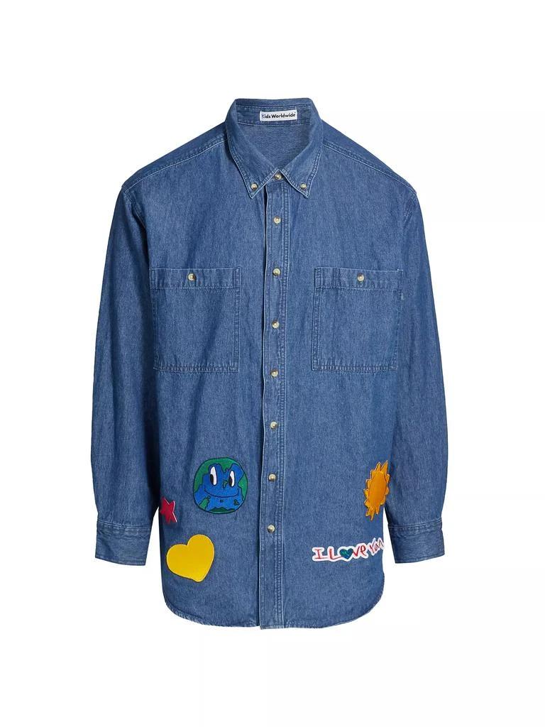 Kids Worldwide Universe Denim Button-Down Shacket 1