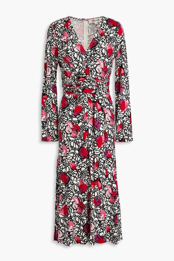 Diane von Furstenberg Marsha printed Lyocell and wool-blend jersey midi dress