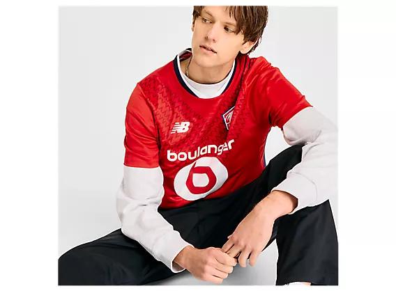 【New Balance】☆お洒落☆Lille LOSC Home Short Sleeve Jersey Lille LOSC Home Short Sleeve Jersey - New Balance