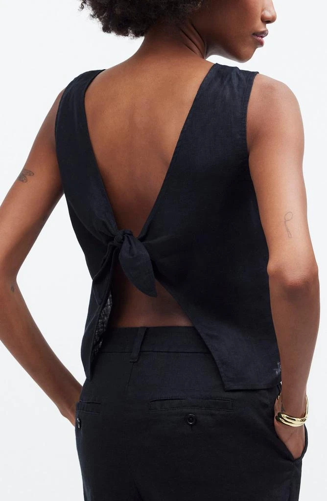 Madewell Tie Back Scoopneck Linen Tank 2