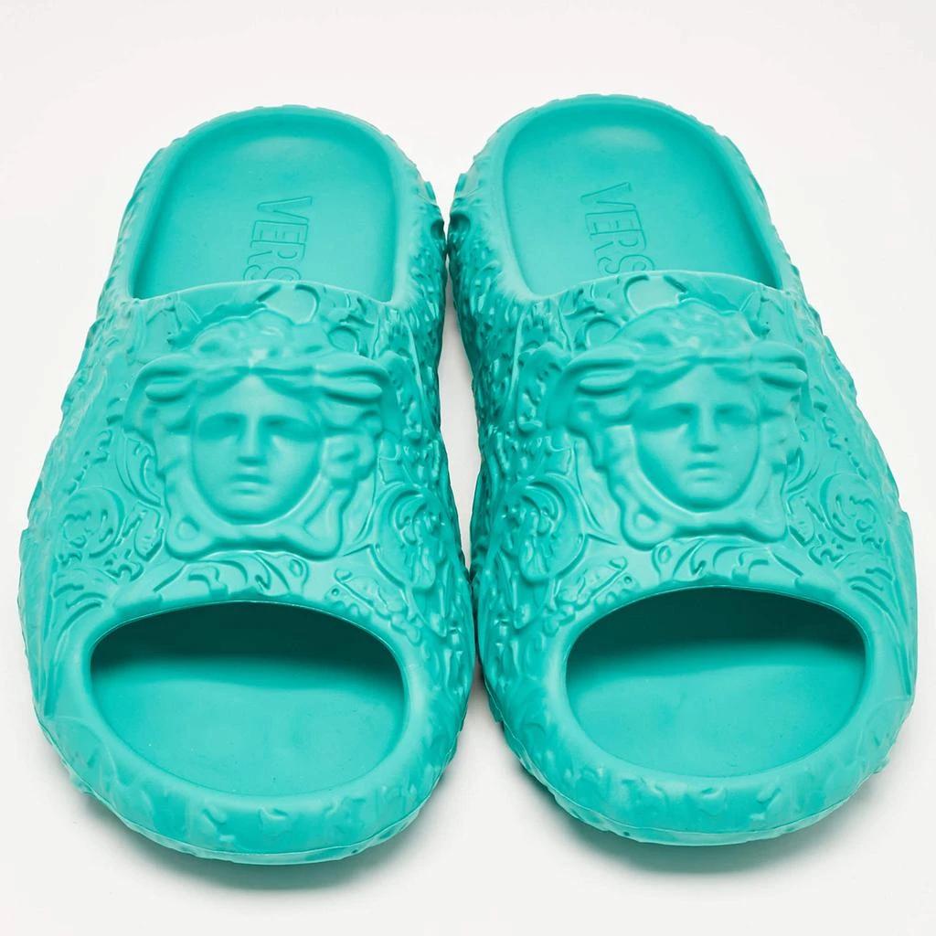 Versace Turquoise Blue Baroque Medusa Embossed Rubber Pool  display picture 1