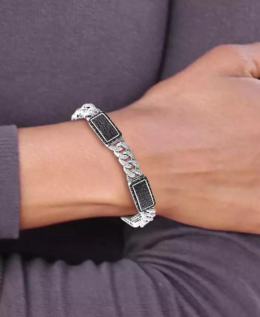 Macy's Men's Black & White Diamond Ceramic Link Bracelet (2-1/4 ct. t.w.) in Sterling Silver 3