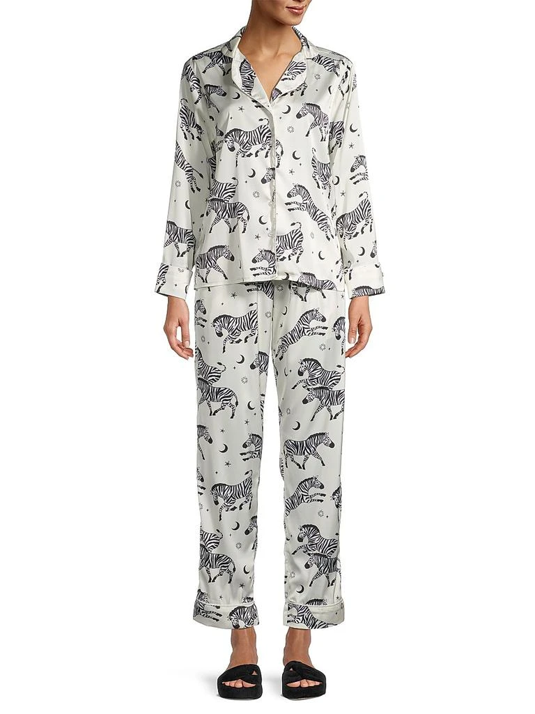 Averie Rio Two-Piece Satin Pajama Set 2