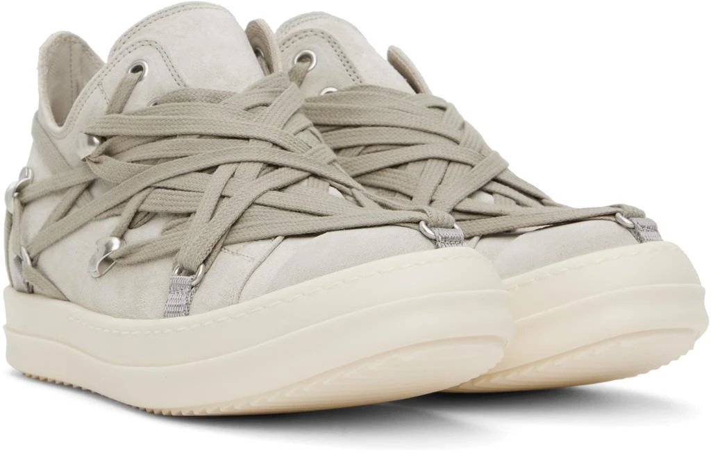 Rick Owens Gray Hollywood Megalace Low Sneaks Sneakers 4
