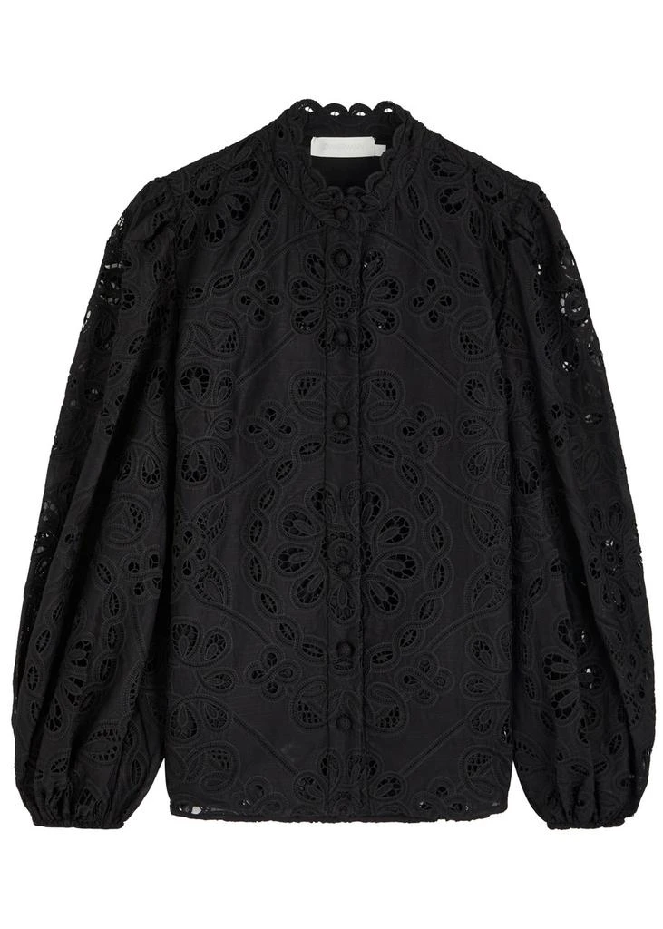 Zimmermann Rhiannon embroidered cotton blouse 1