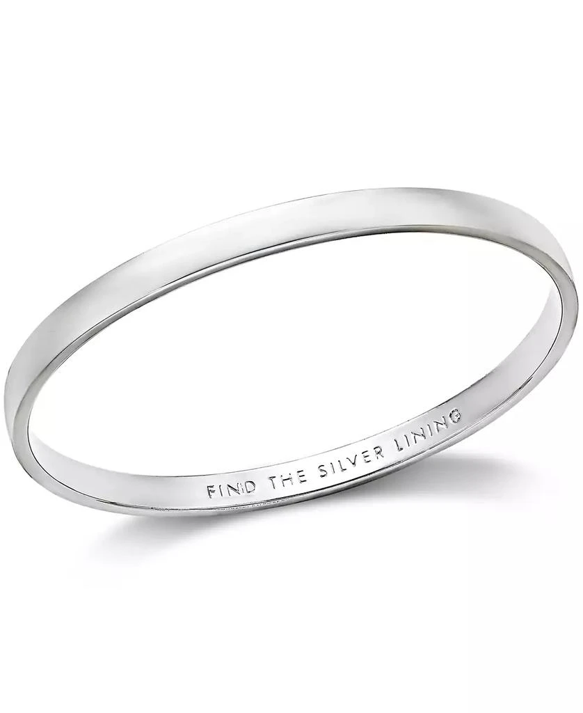 Kate Spade Silver-Tone "Find The Silver Lining" Message Bangle Bracelet 1