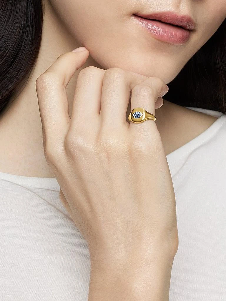 David Yurman Cable Collectibles Evil Eye Pinky Ring in 18K Yellow Gold 2