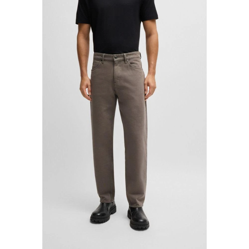 Hugo Boss Baggy-fit jeans in beige Italian denim 3