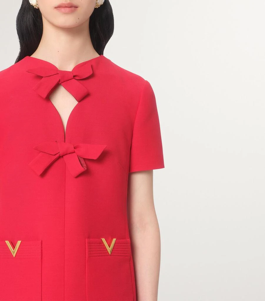 Valentino Virgin Wool-Silk Bow Mini Dress 2