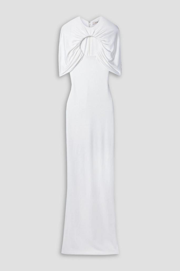 ET OCHS Cape-effect cutout ruched stretch-jersey gown