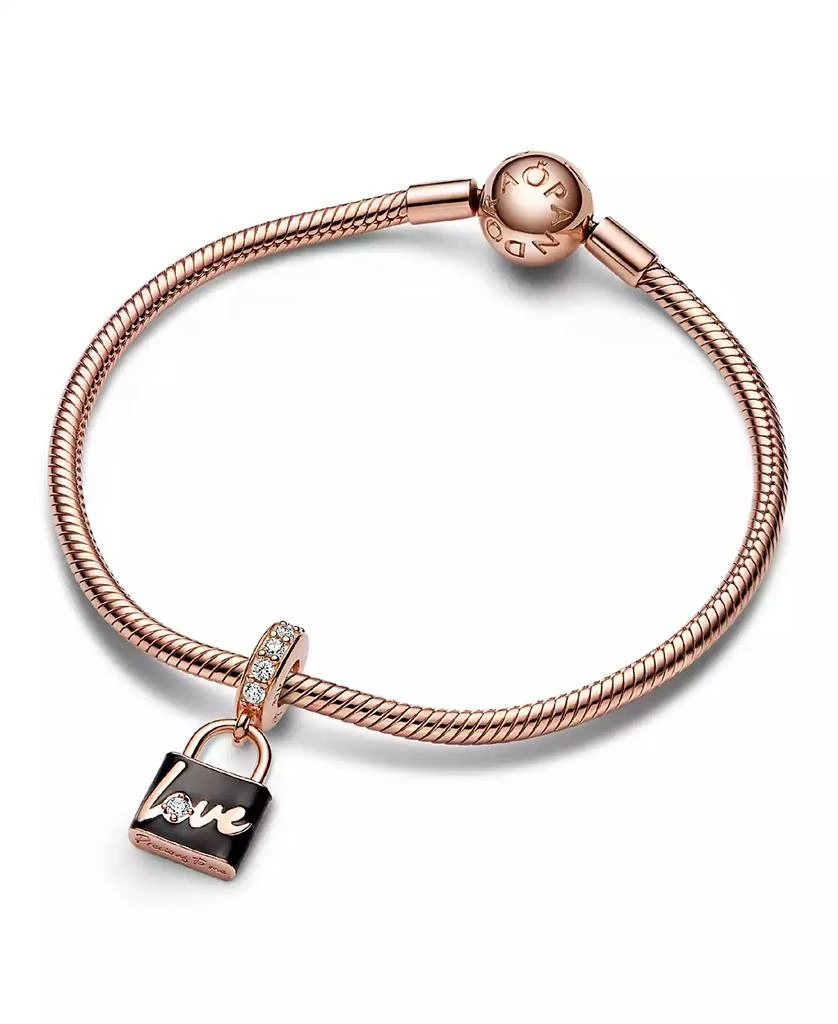 PANDORA Cubic Zirconia Love Padlock Dangle Charm 3
