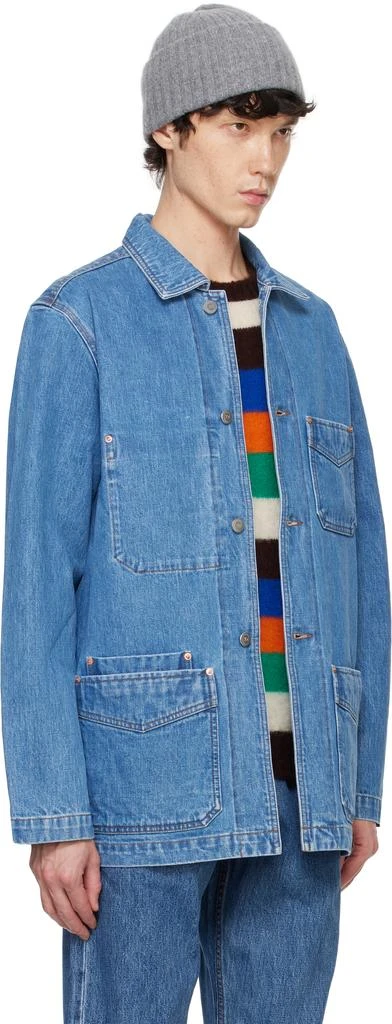 Drake's Blue Selvedge Five-Pocket Denim Chore Jacket 2