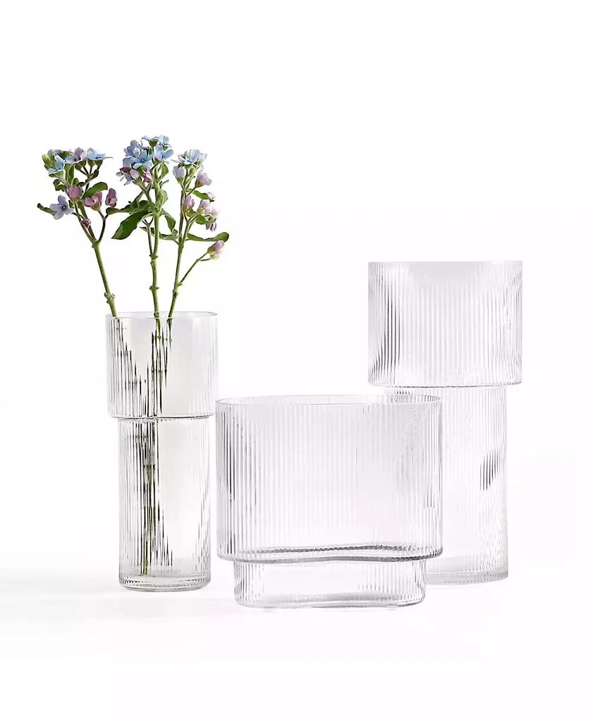 Safavieh Ceva, Fluted Glass Vase Set 3 3
