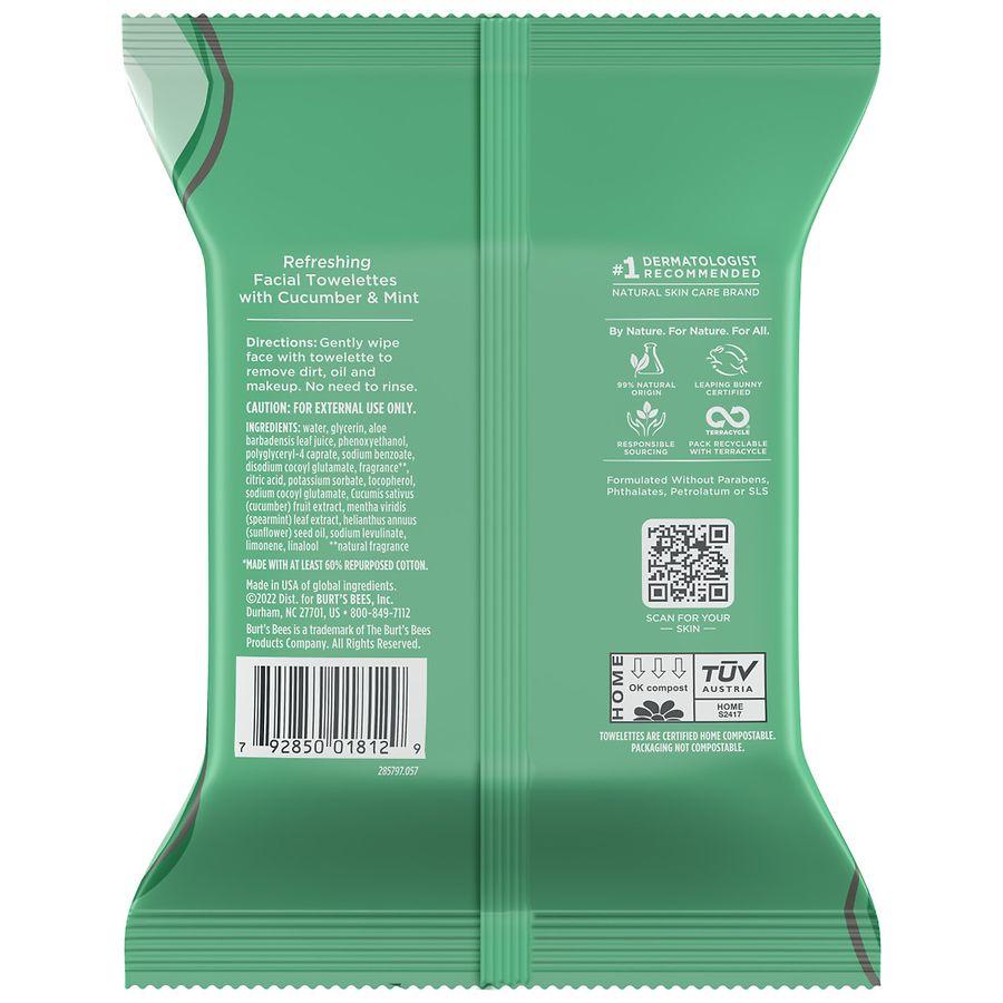 Burt's Bees Refreshing Facial Towelettes Cucumber and Mint