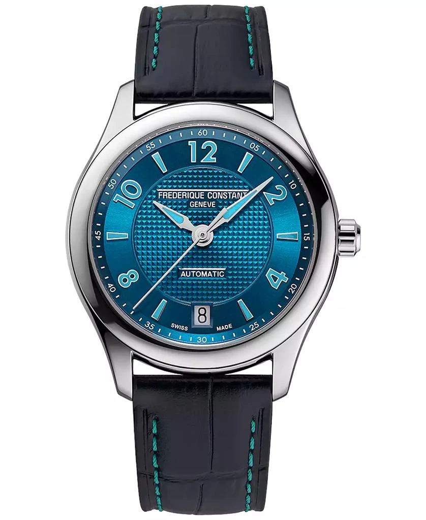 Frederique Constant Women
s Swiss Automatic Runabout Blue Leather Strap Watch 36mm 1