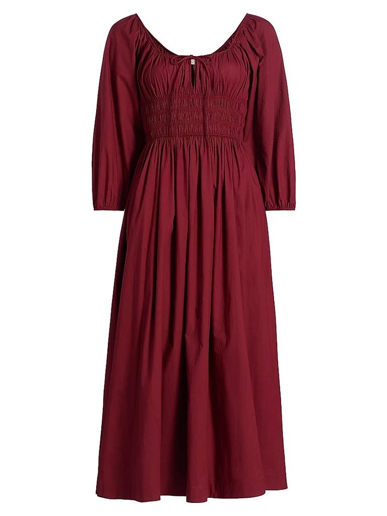 knee length dresses for ladies RENT Aje Quintessa floral-appliqué linen-blend midi dress (RRP £380) main image 0